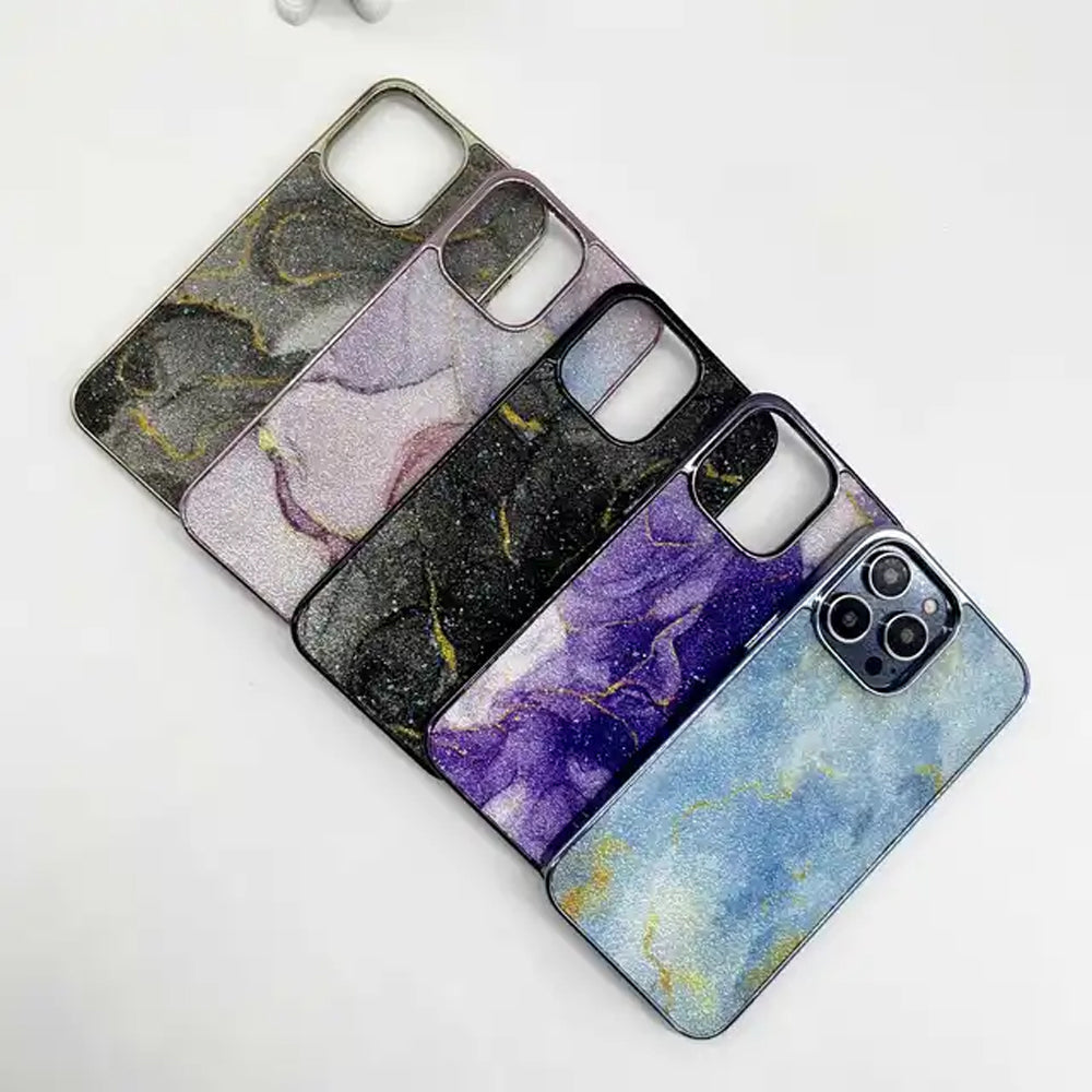 Marble Bling Diamond Shockproof PC (Hard) Case - iPhone 13