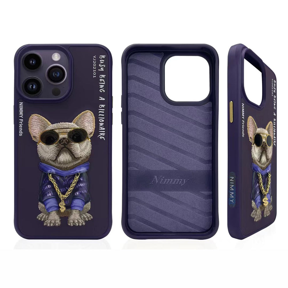 Nimmy Bull Dog Shockproof Embroidery Phone Case - iPhone 15