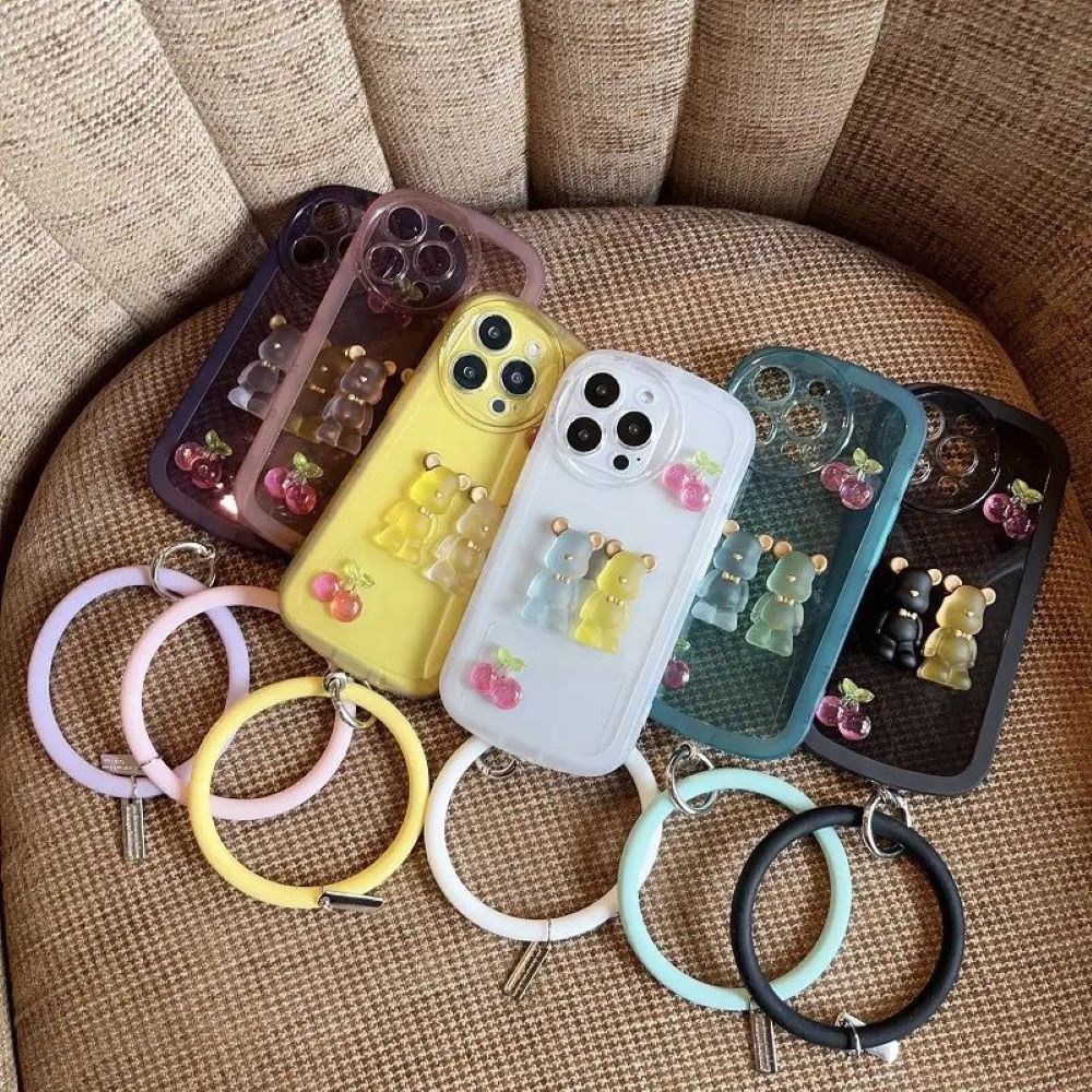 Fashion Bear Cartoon Ornament Bracelet Color Transparent Tpu Cover – iPhone 12 Pro Max